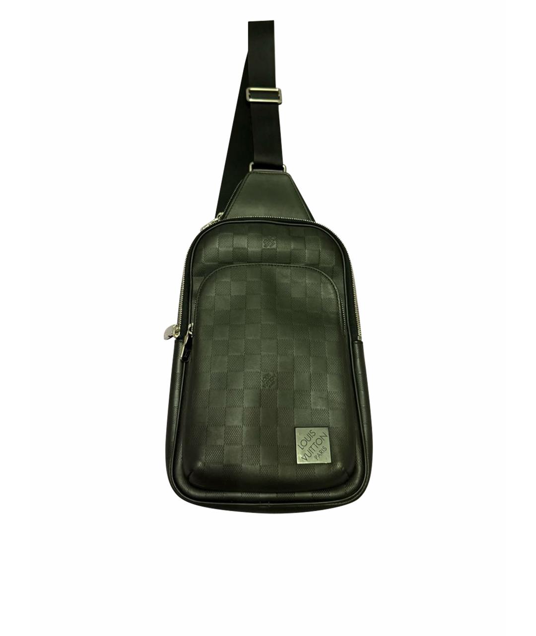 LOUIS VUITTON Черная кожаная сумка на плечо, фото 1