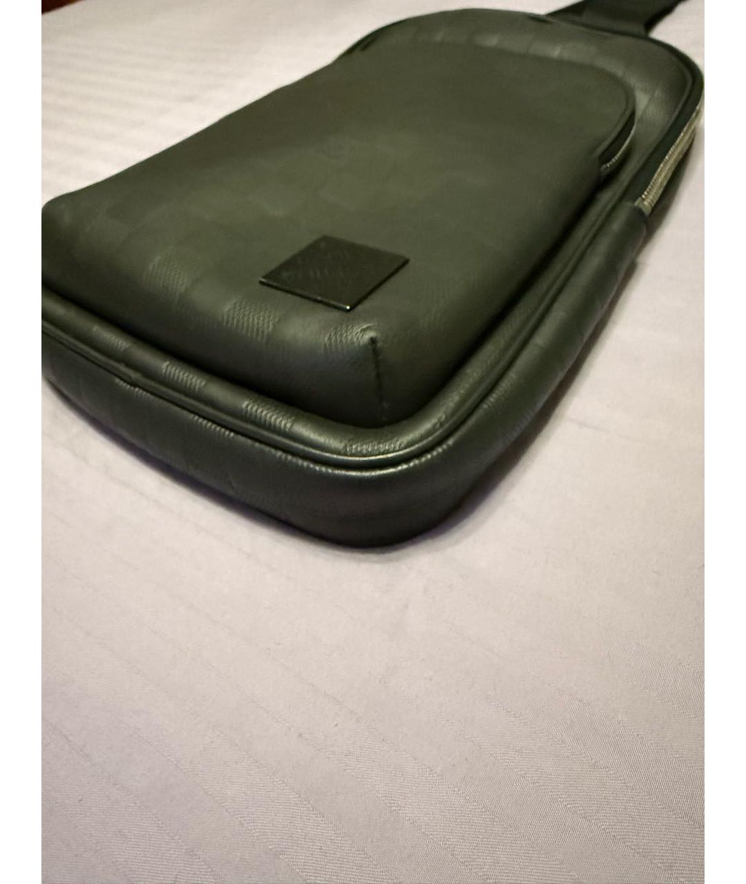 LOUIS VUITTON Черная кожаная сумка на плечо, фото 3