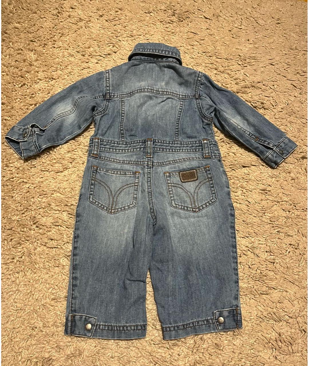 DOLCE & GABBANA KIDS Синий деним комбинезон, фото 2
