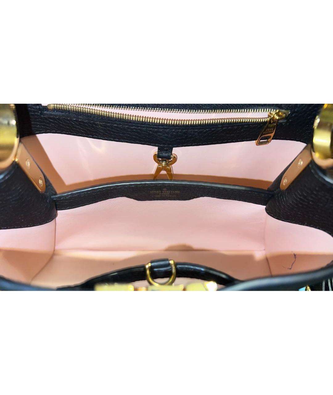LOUIS VUITTON Черная кожаная сумка с короткими ручками, фото 7