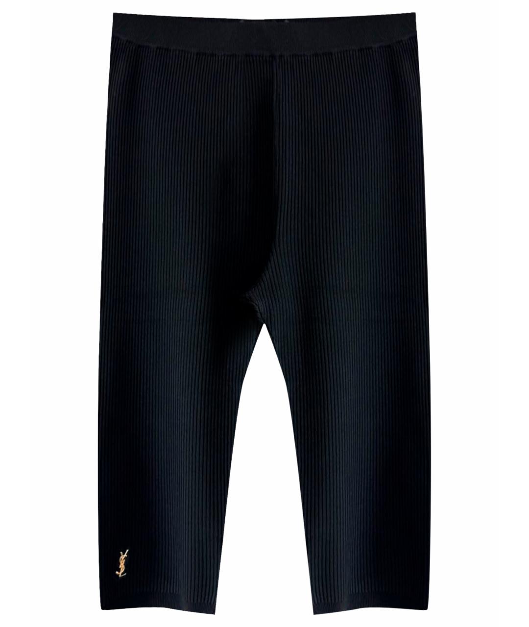 SAINT LAURENT Черные вискозные леггинсы и велосипедки, фото 1