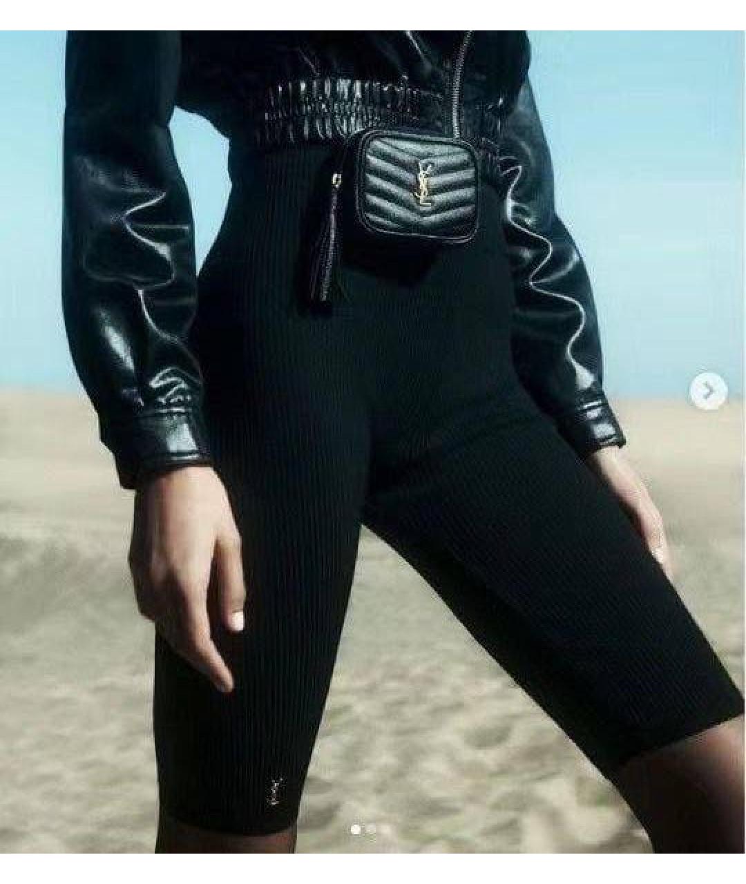 SAINT LAURENT Черные вискозные леггинсы и велосипедки, фото 7