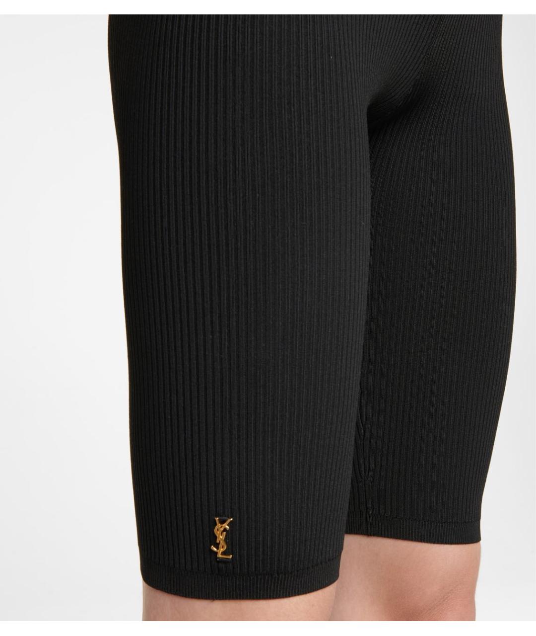 SAINT LAURENT Черные вискозные леггинсы и велосипедки, фото 3