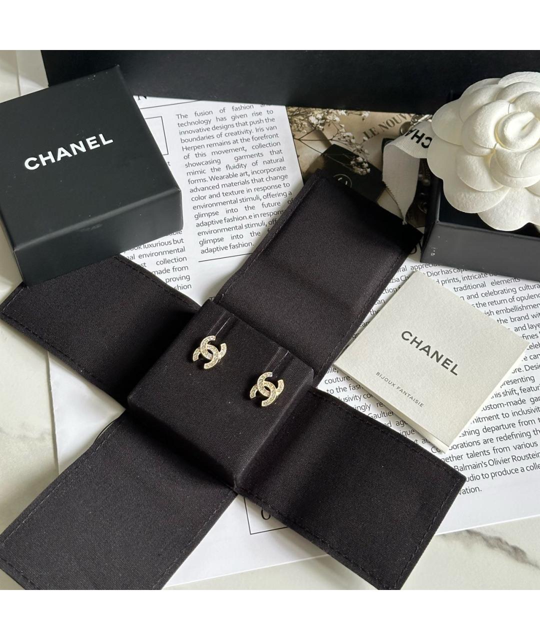 CHANEL Золотые серьги, фото 3