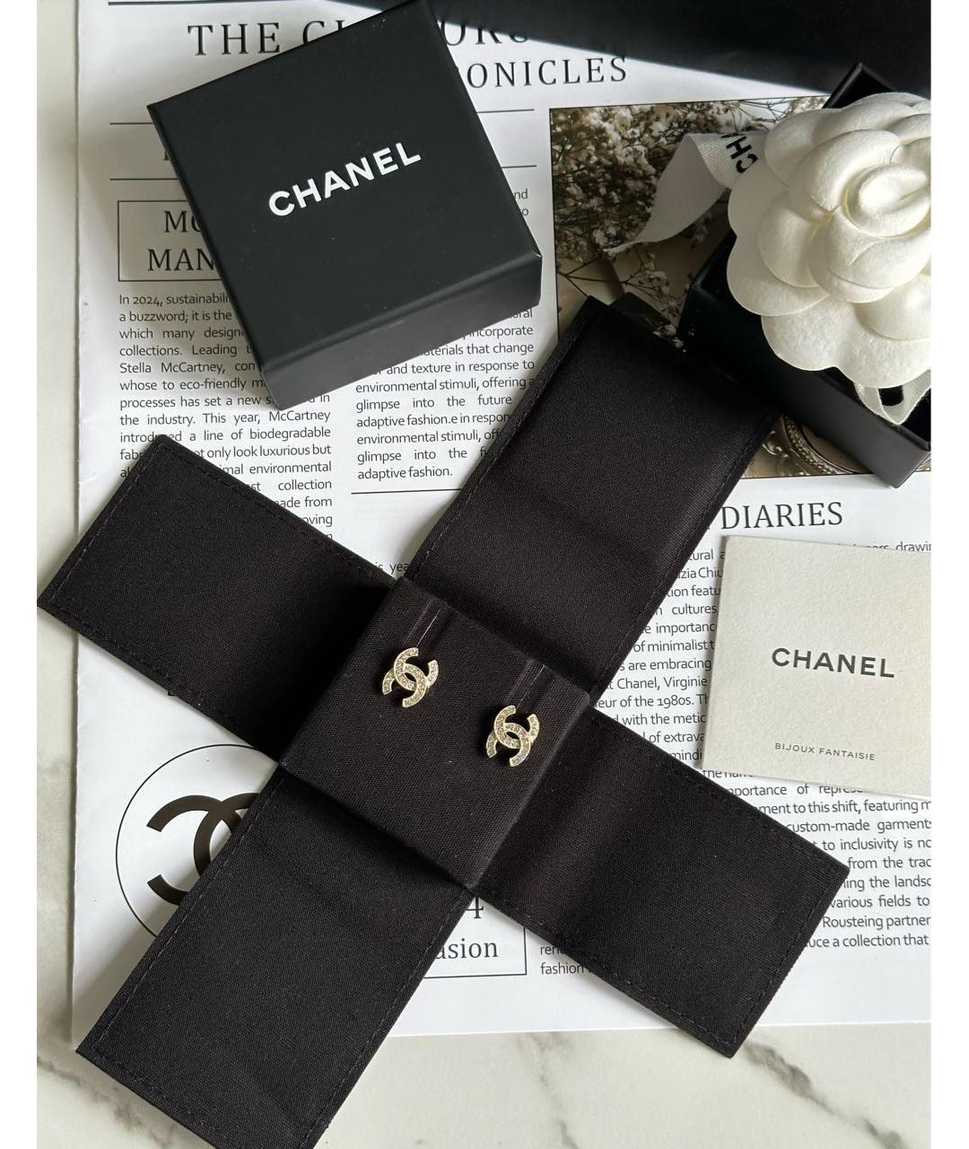 CHANEL Золотые серьги, фото 2