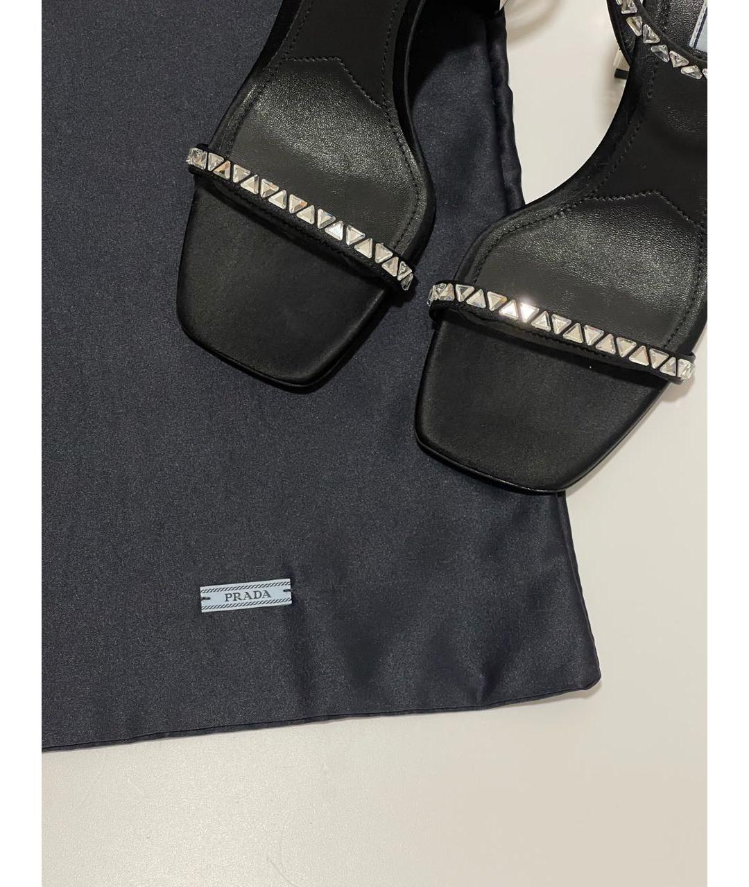 PRADA Черные текстильные босоножки, фото 3