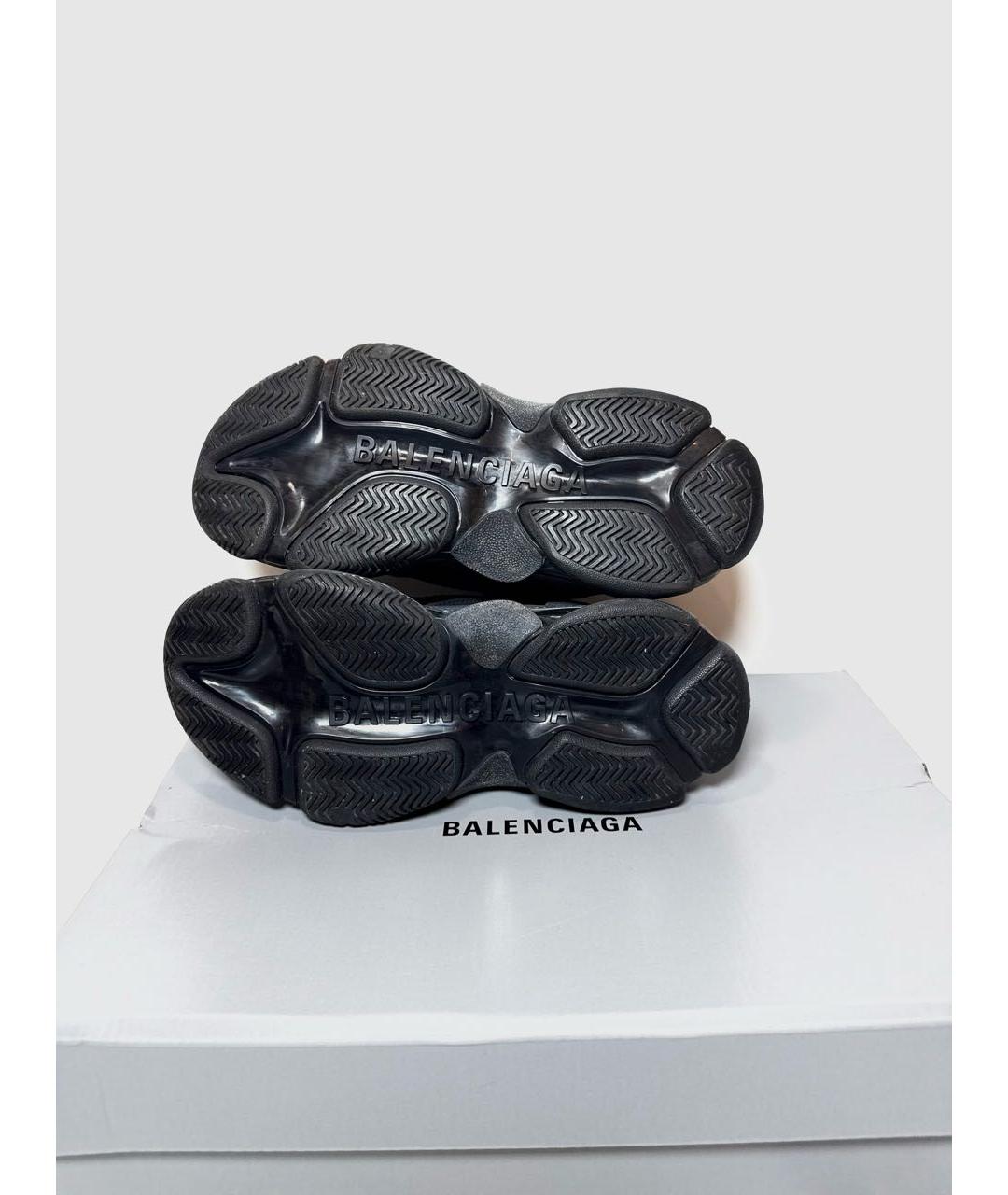 BALENCIAGA Черные кожаные кроссовки, фото 7