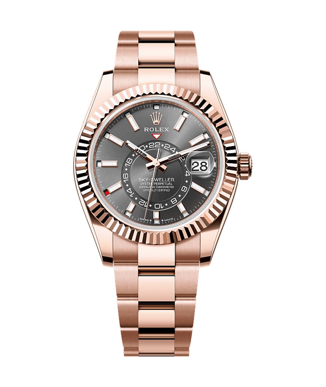ROLEX Серые часы из розового золота, фото 2