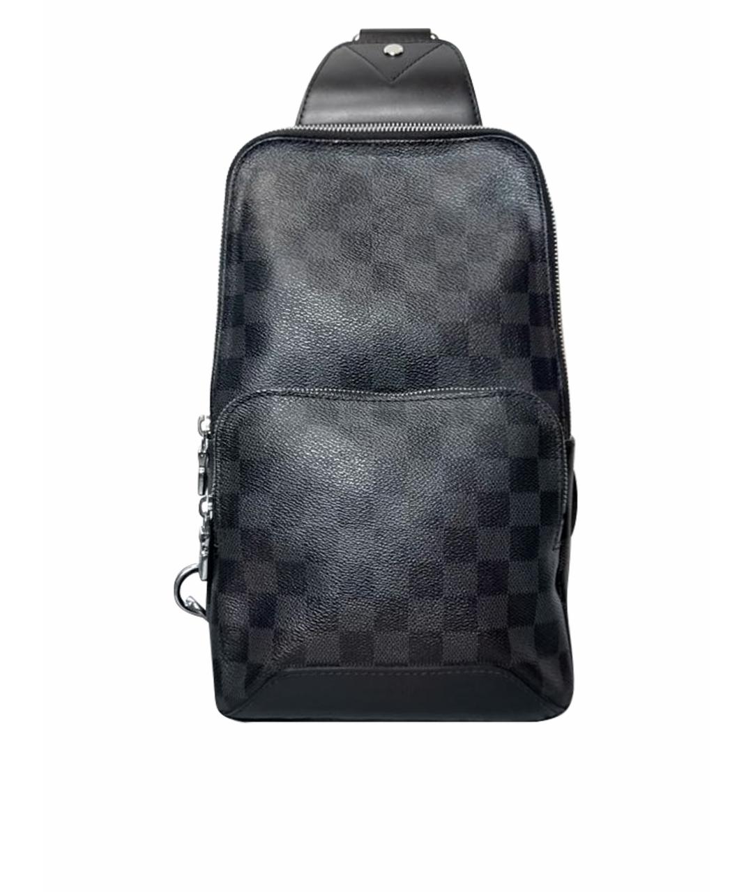 LOUIS VUITTON Черная кожаная сумка на плечо, фото 8