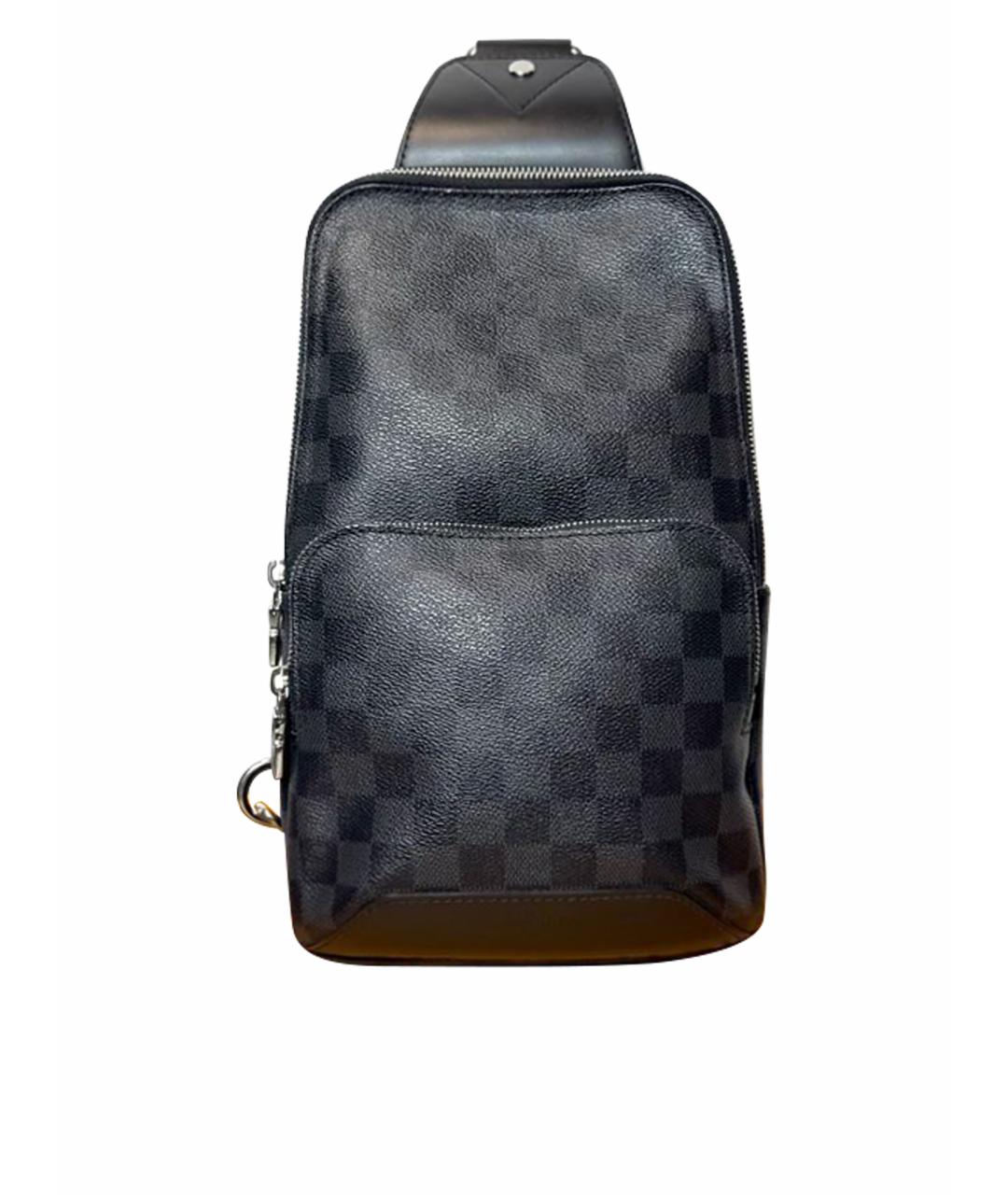 LOUIS VUITTON Черная кожаная сумка на плечо, фото 1