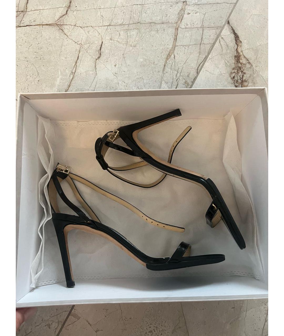 JIMMY CHOO Черные босоножки из лакированной кожи, фото 2