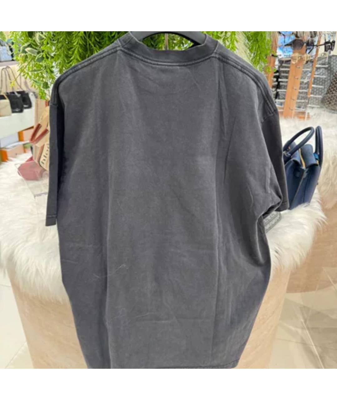 BALENCIAGA Черная хлопковая футболка, фото 4
