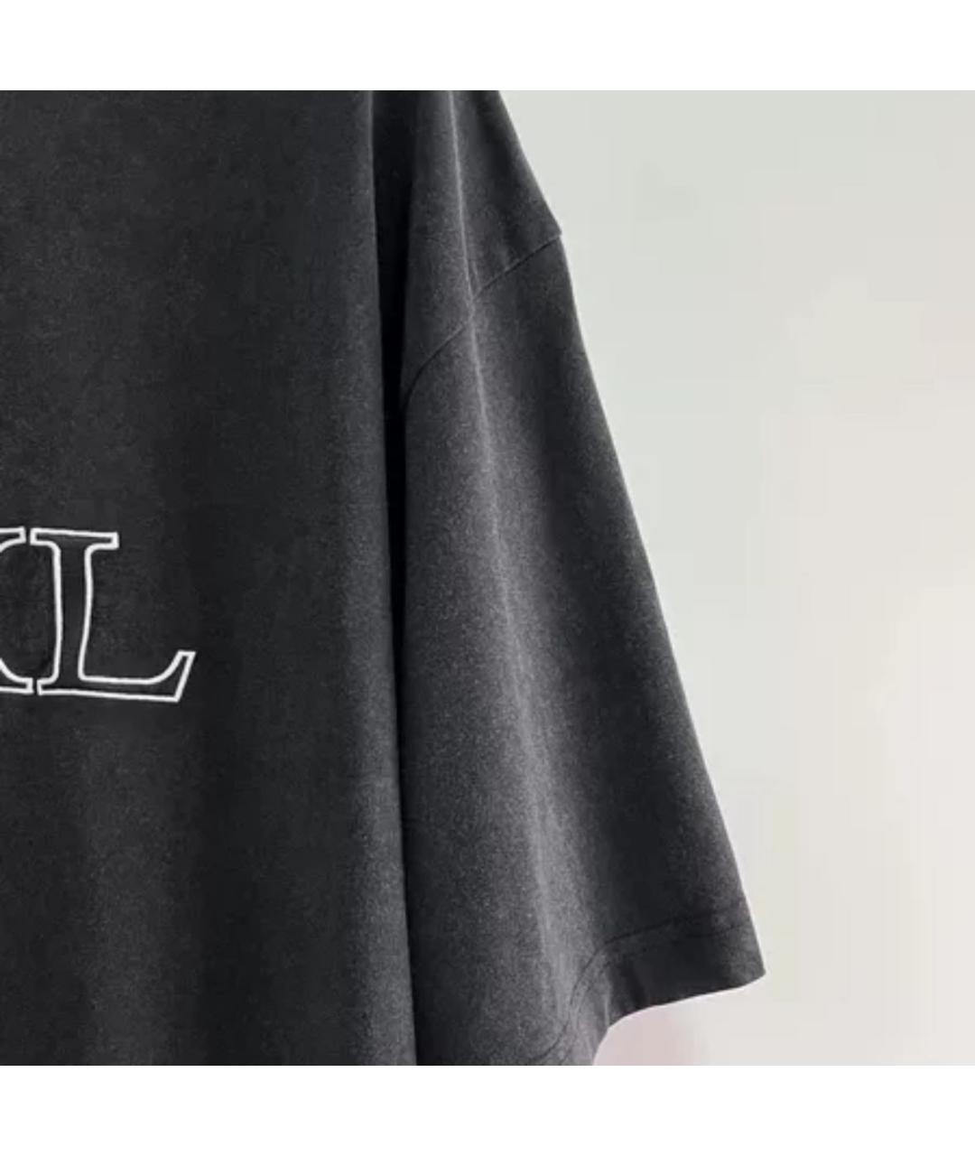 BALENCIAGA Черная хлопковая футболка, фото 4