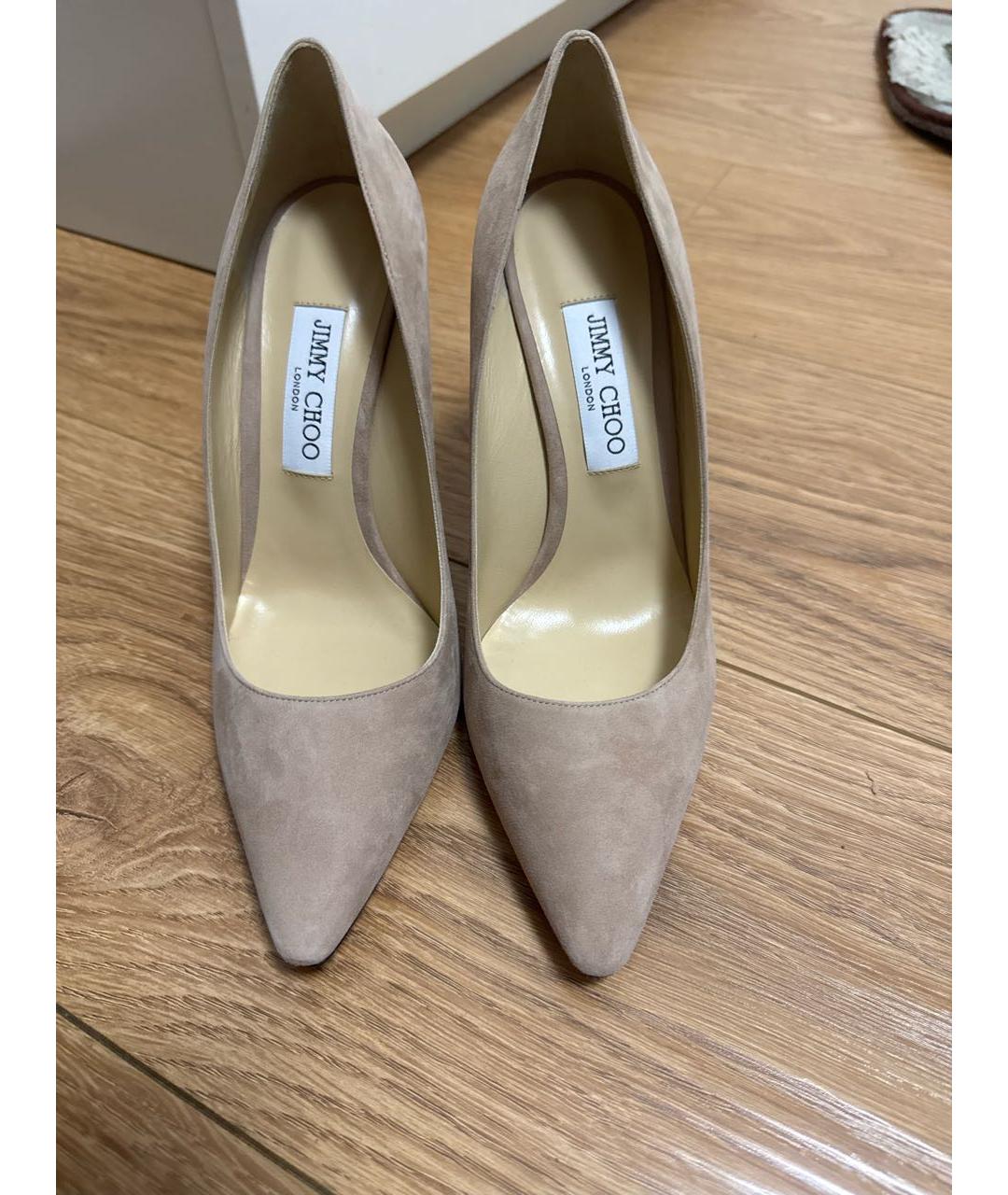 JIMMY CHOO Бежевые замшевые туфли, фото 2