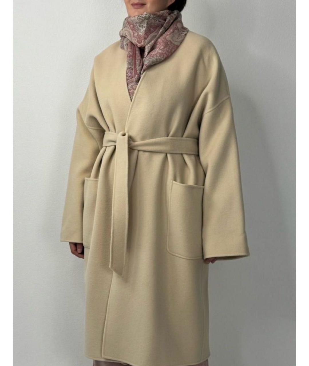 MAX MARA Бежевое шерстяное пальто, фото 7