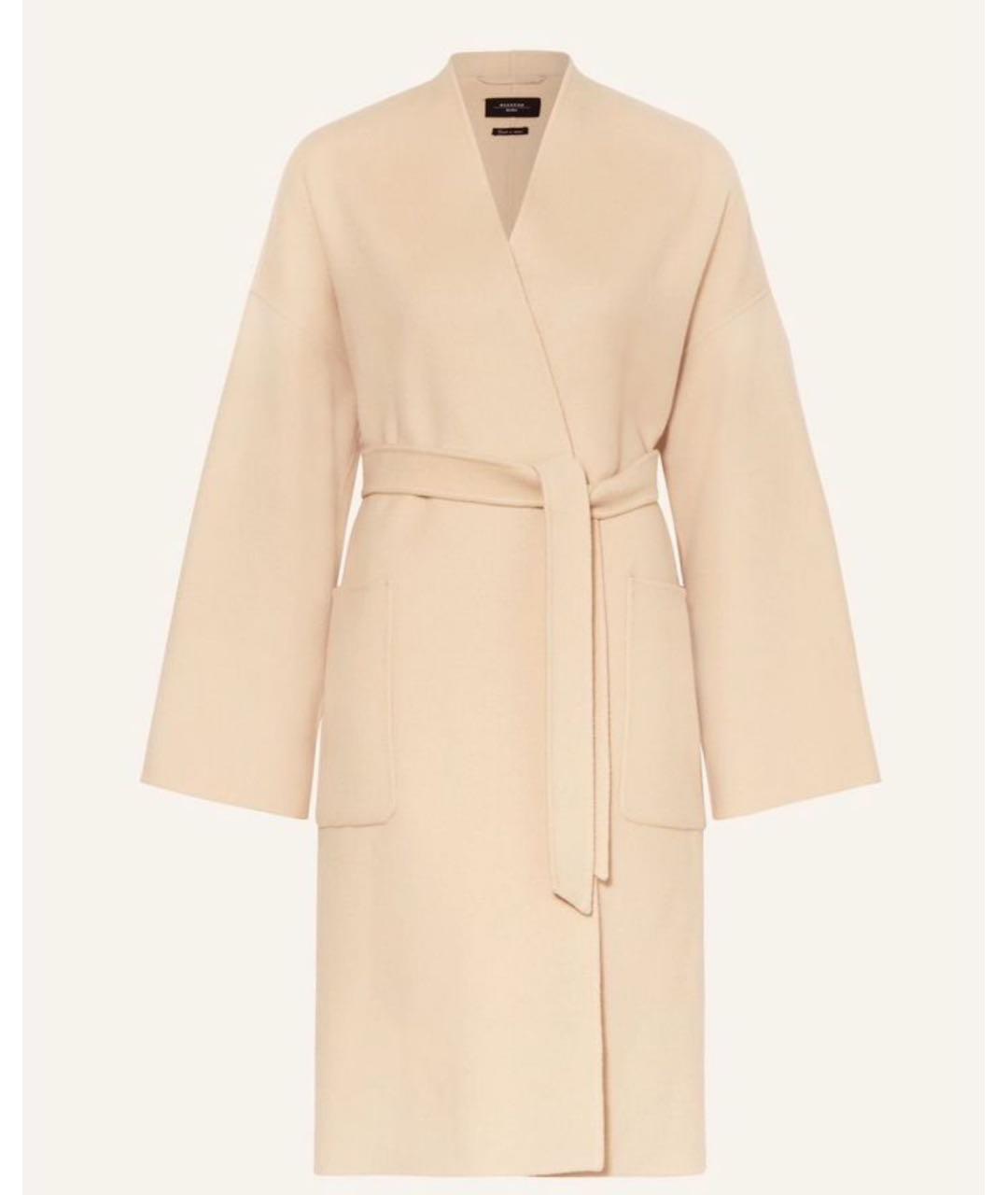 MAX MARA Бежевое шерстяное пальто, фото 9