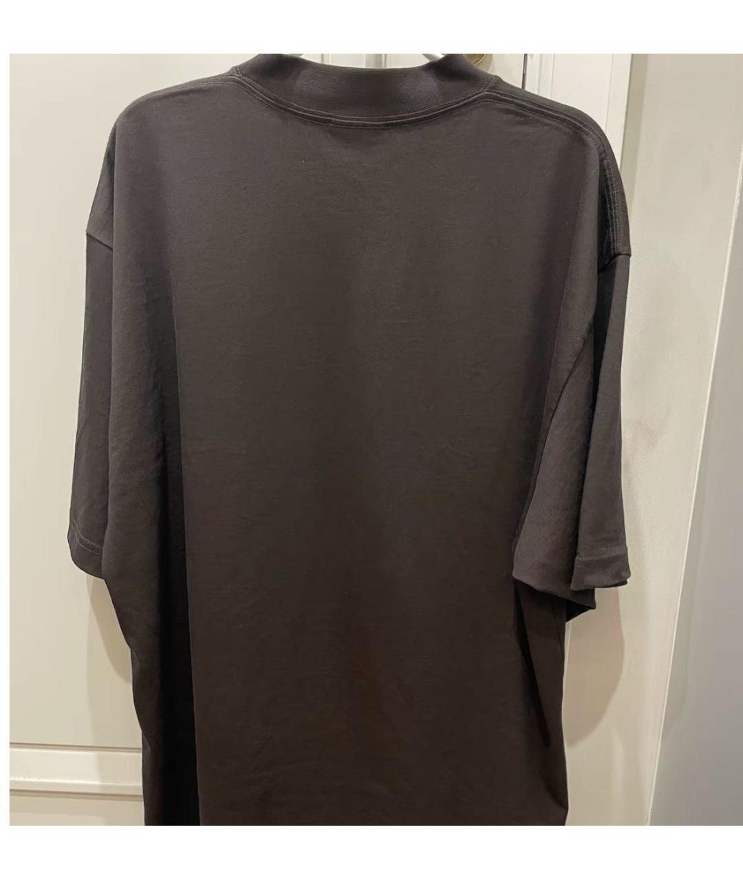 BALENCIAGA Черная хлопковая футболка, фото 3