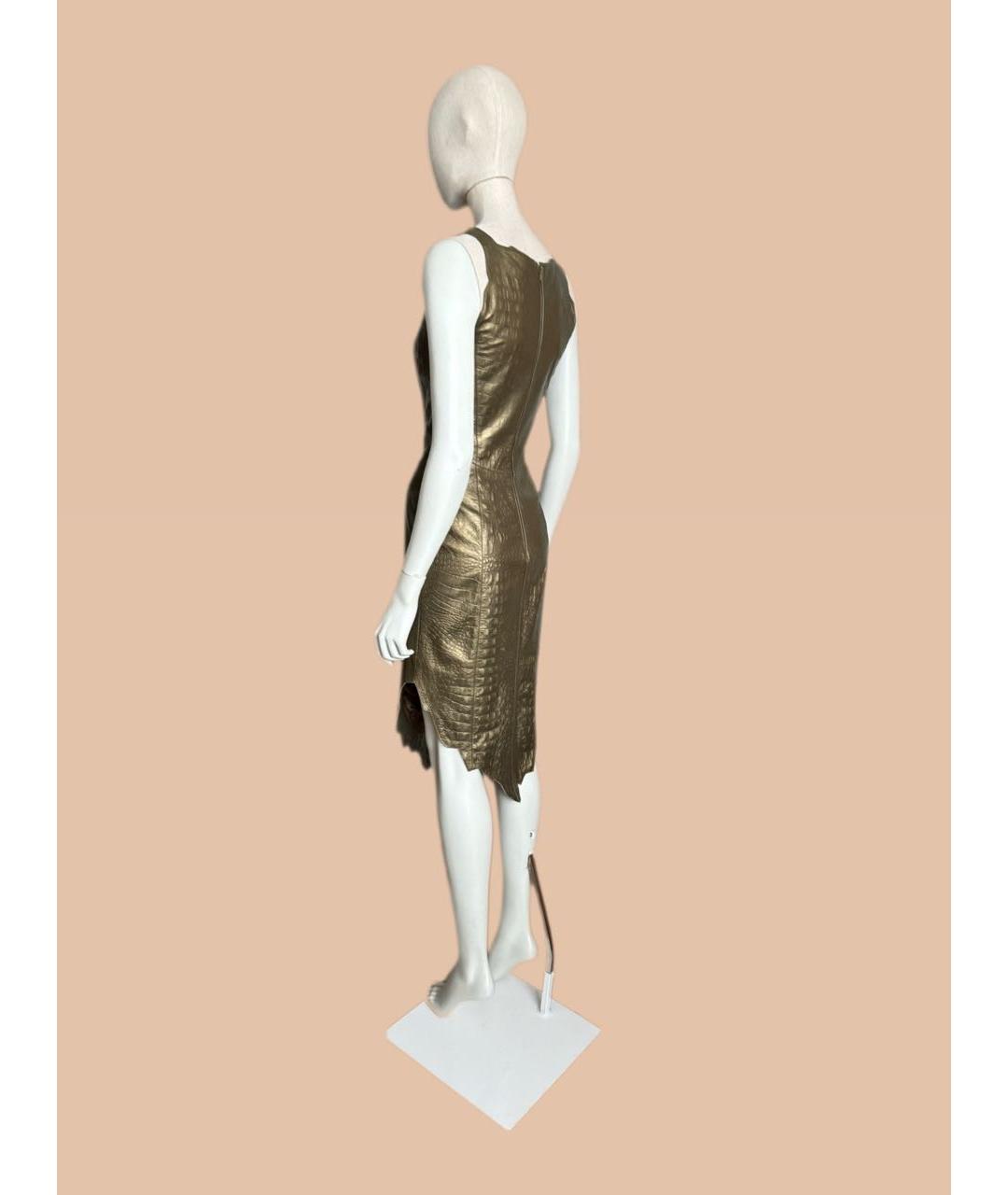 MUGLER VINTAGE Золотое кожаное платье, фото 6