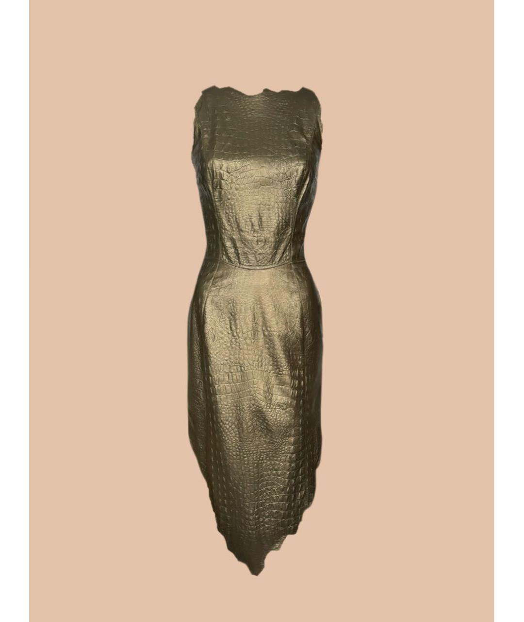 MUGLER VINTAGE Золотое кожаное платье, фото 9