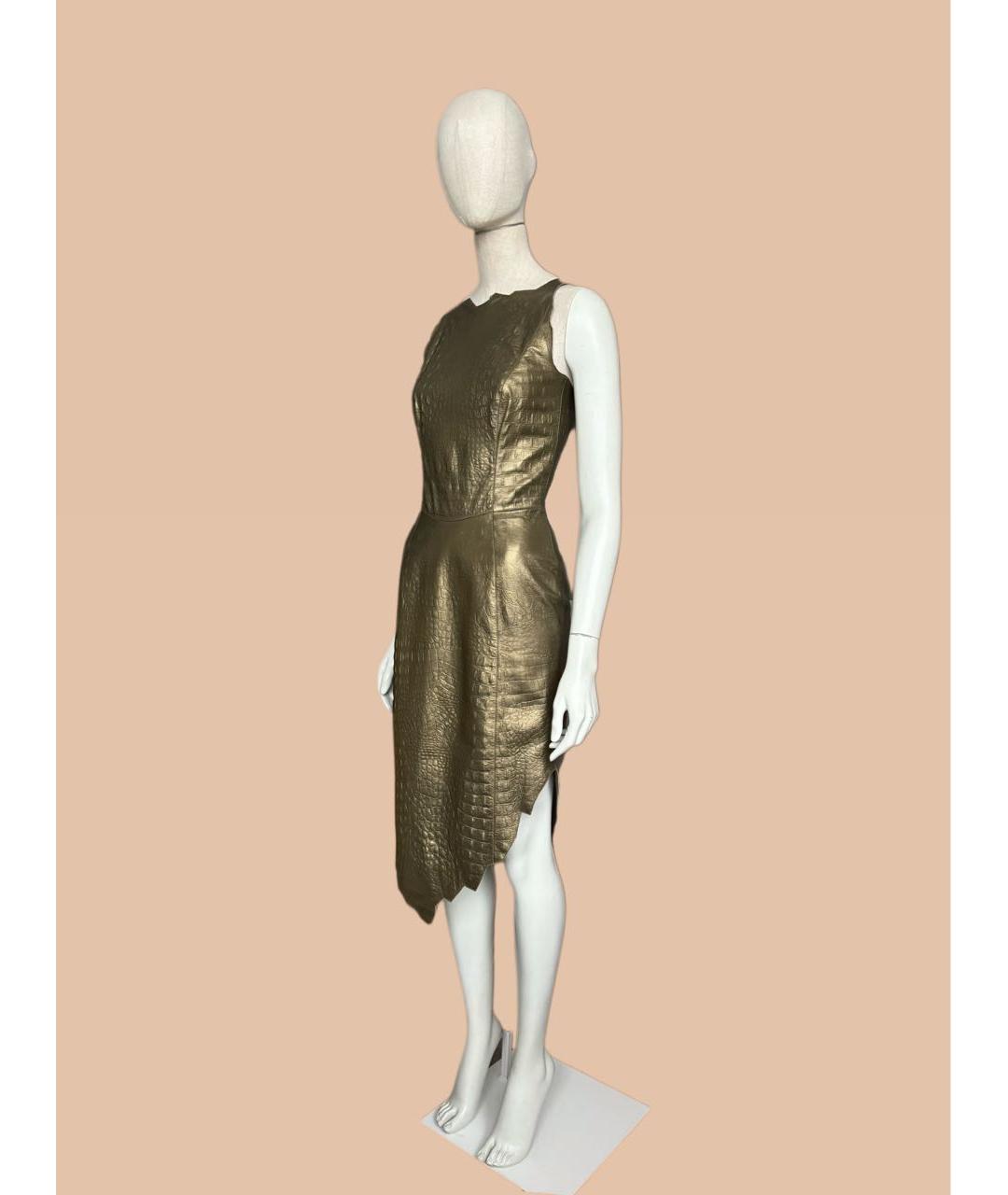 MUGLER VINTAGE Золотое кожаное платье, фото 7