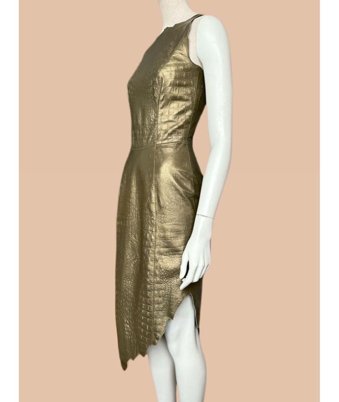 MUGLER VINTAGE Золотое кожаное платье, фото 8
