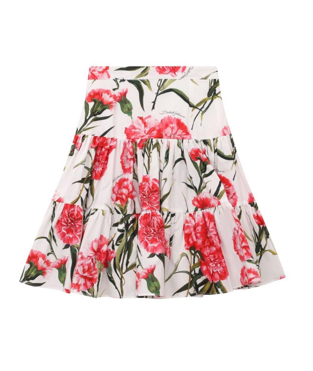 DOLCE&GABBANA Белая хлопковая юбка, фото 7