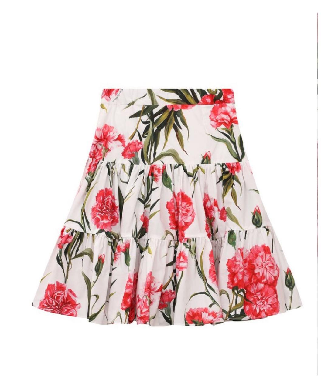 DOLCE&GABBANA Белая хлопковая юбка, фото 2