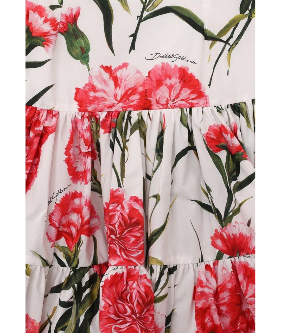 DOLCE&GABBANA Белая хлопковая юбка, фото 3