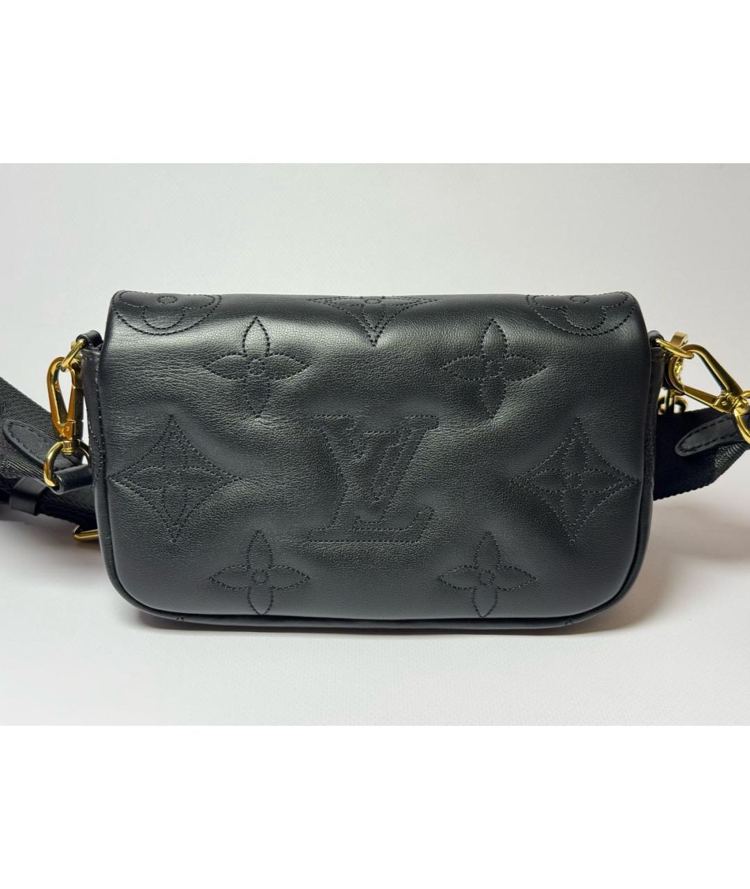 LOUIS VUITTON Черная кожаная сумка через плечо, фото 3