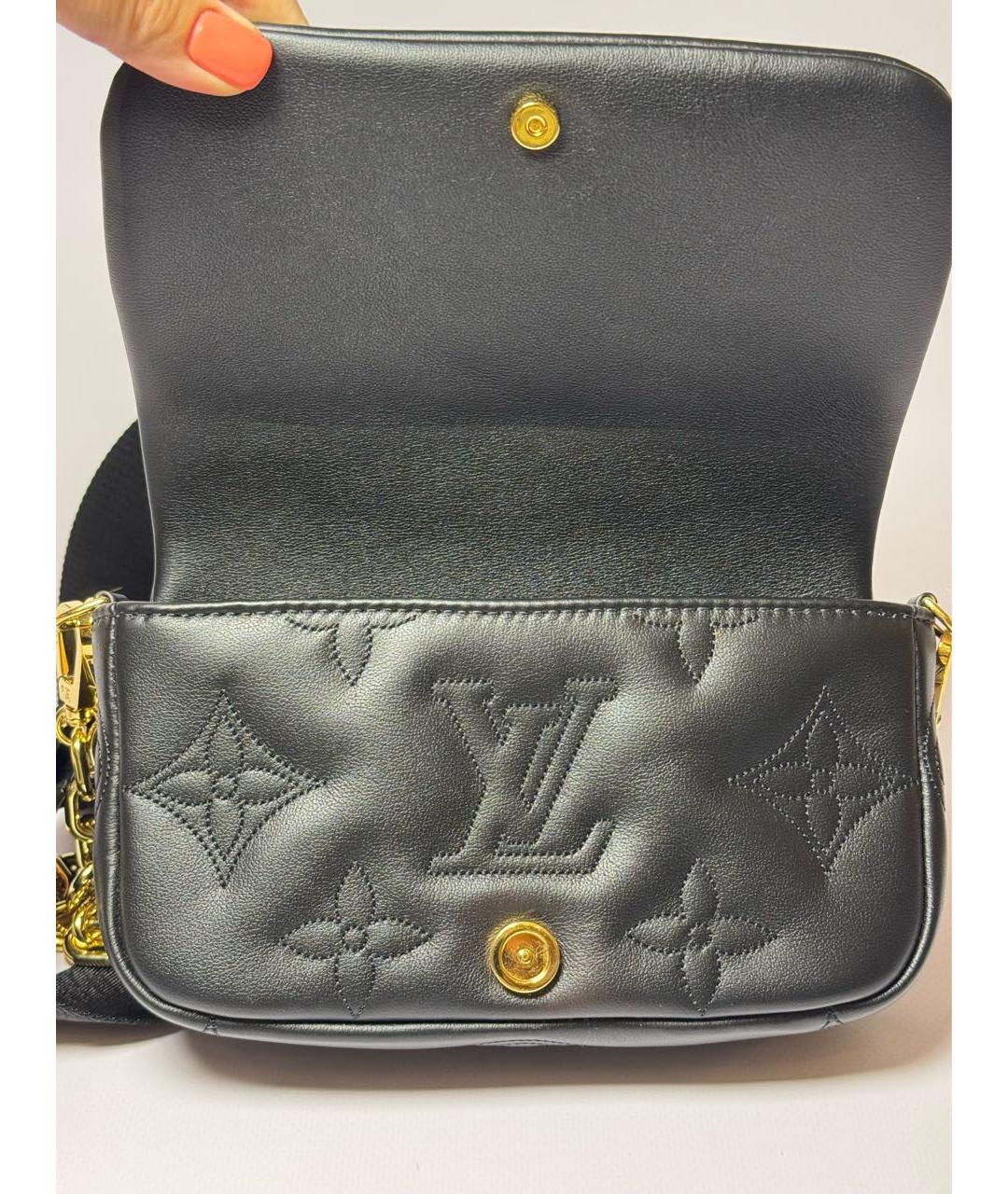 LOUIS VUITTON Черная кожаная сумка через плечо, фото 4