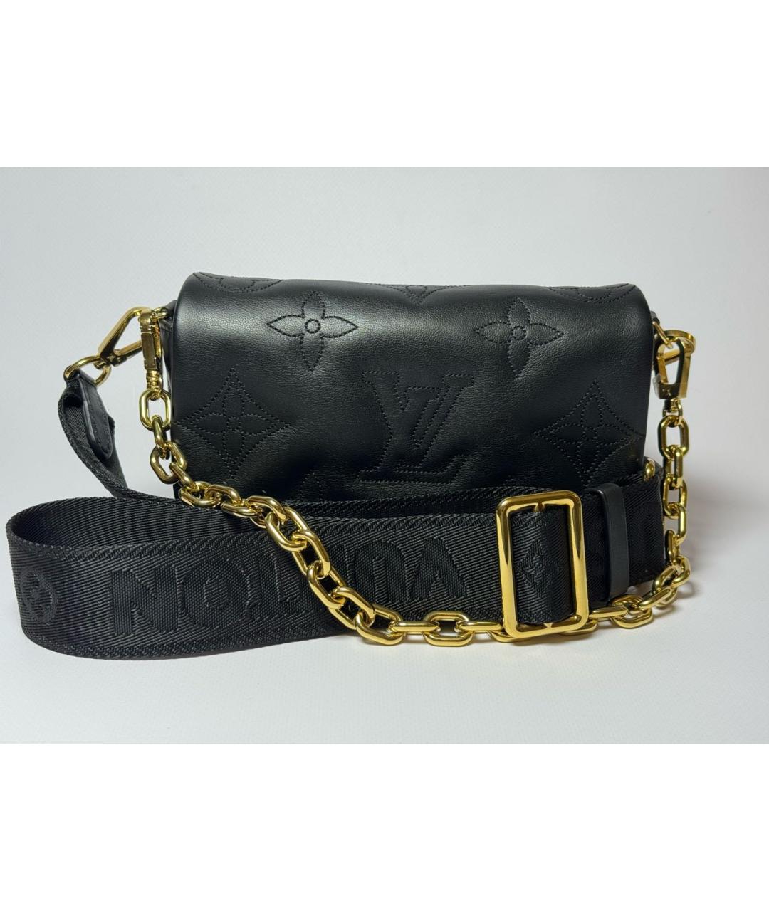 LOUIS VUITTON Черная кожаная сумка через плечо, фото 5