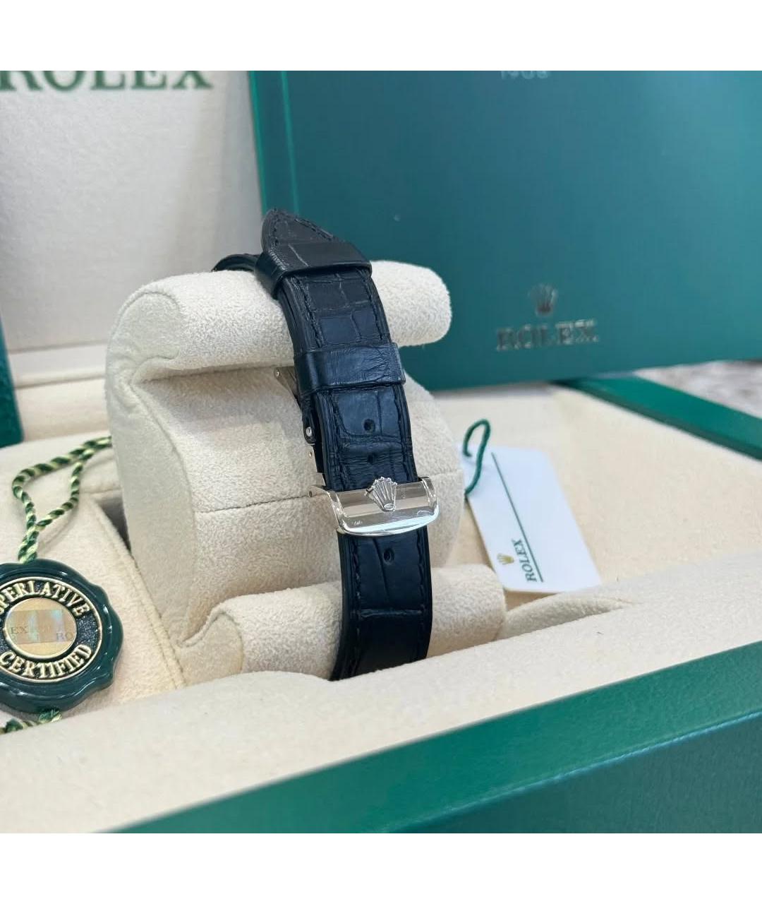 ROLEX Черные часы из белого золота, фото 4