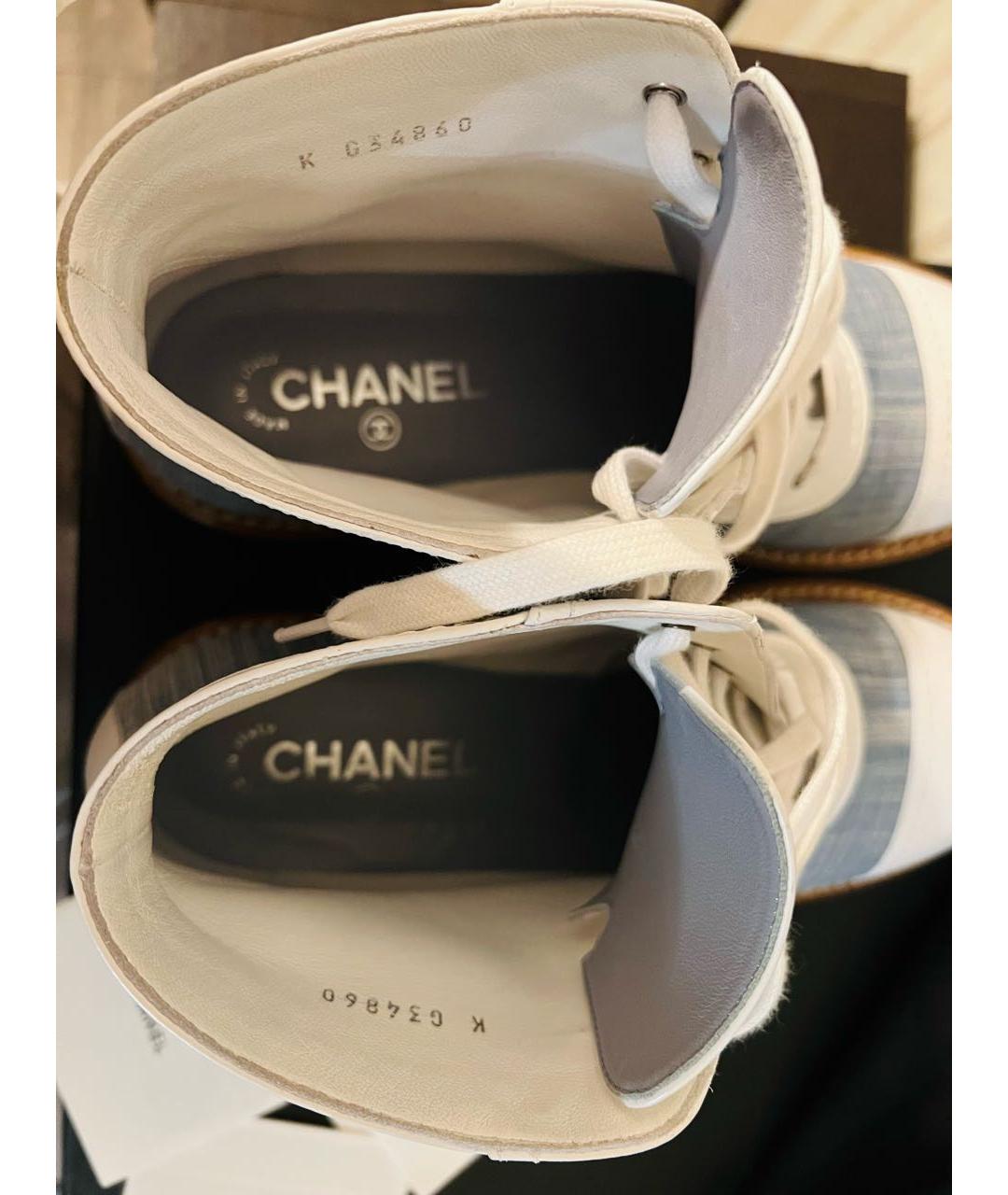 CHANEL Белые кожаные ботинки, фото 7