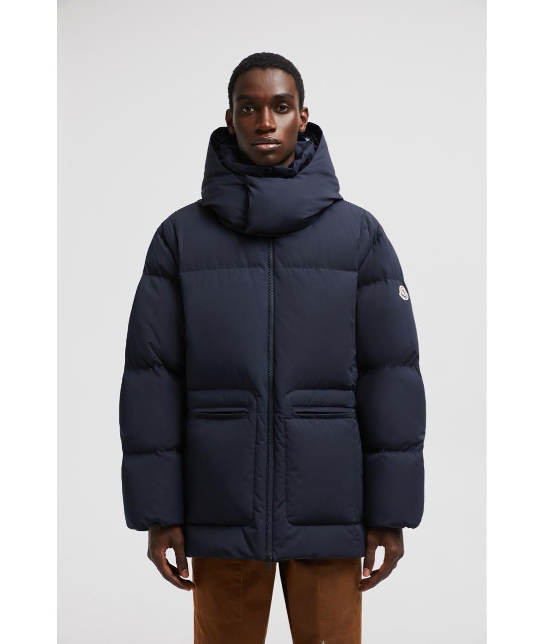 MONCLER Темно-синий пуховик, фото 4