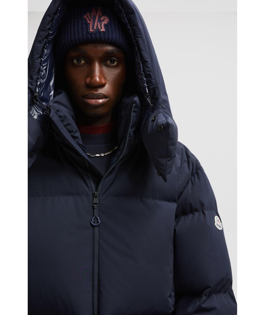 MONCLER Темно-синий пуховик, фото 5