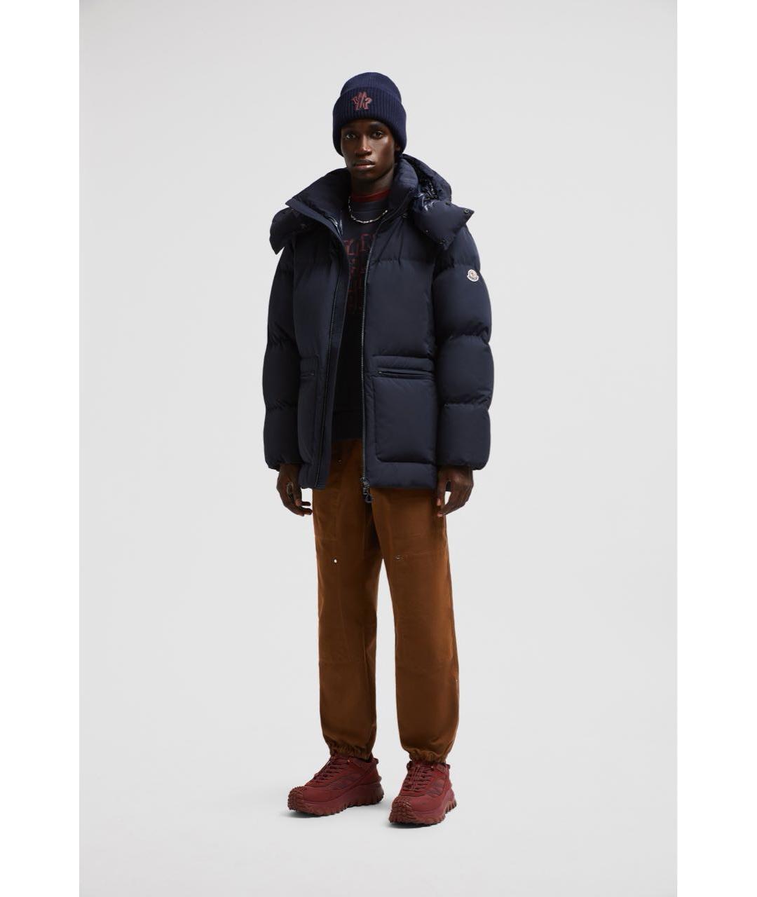 MONCLER Темно-синий пуховик, фото 3