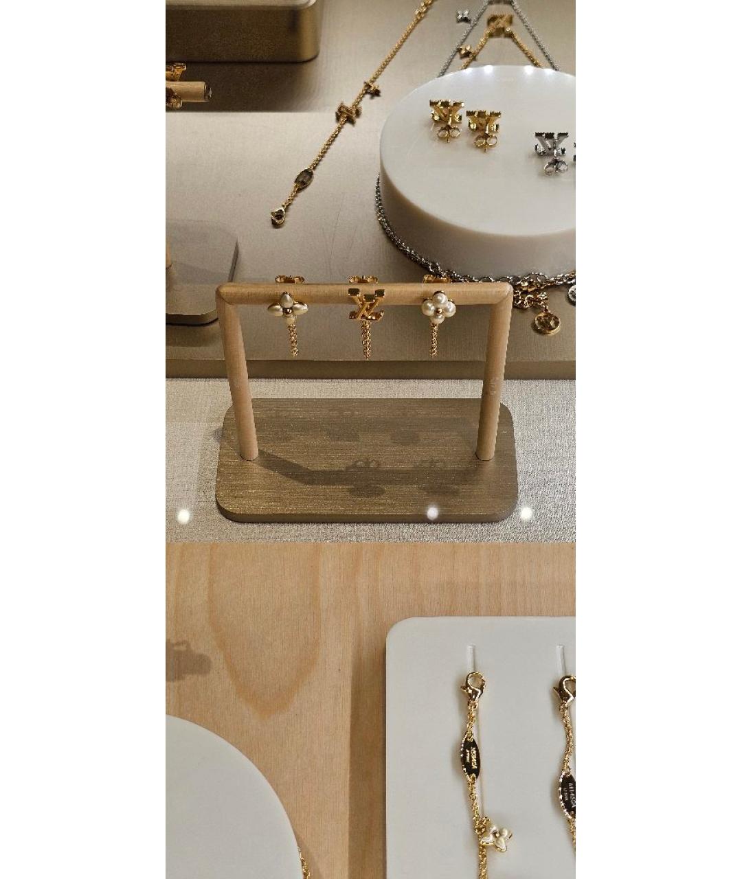 LOUIS VUITTON Золотые латунные серьги, фото 7