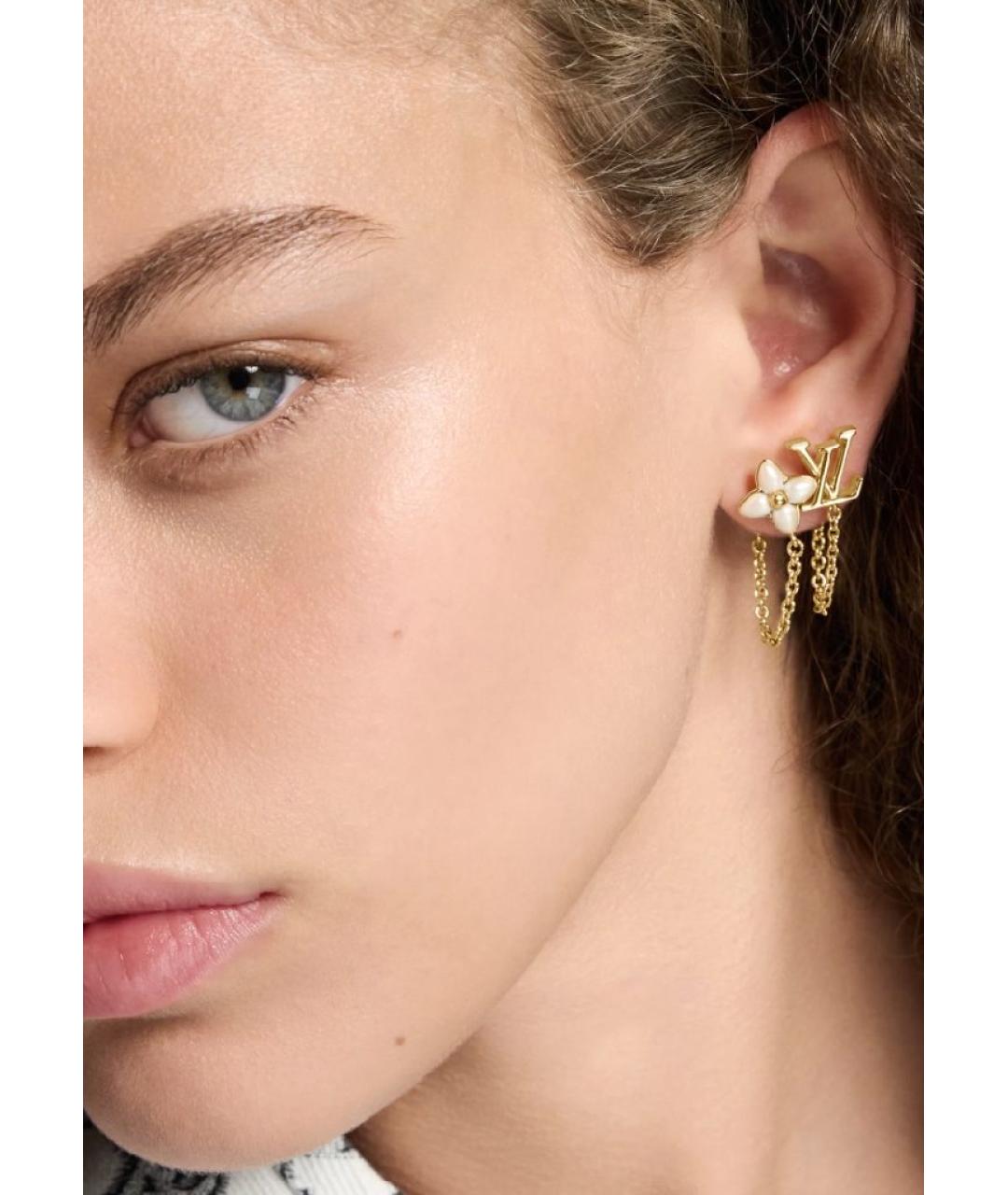 LOUIS VUITTON Золотые латунные серьги, фото 4