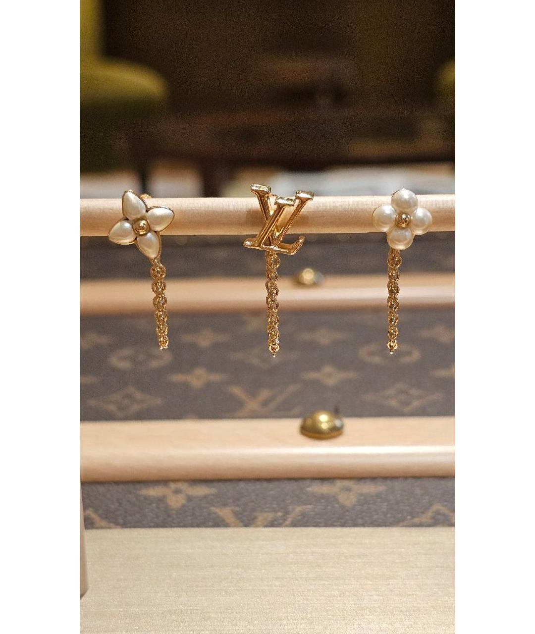 LOUIS VUITTON Золотые латунные серьги, фото 8