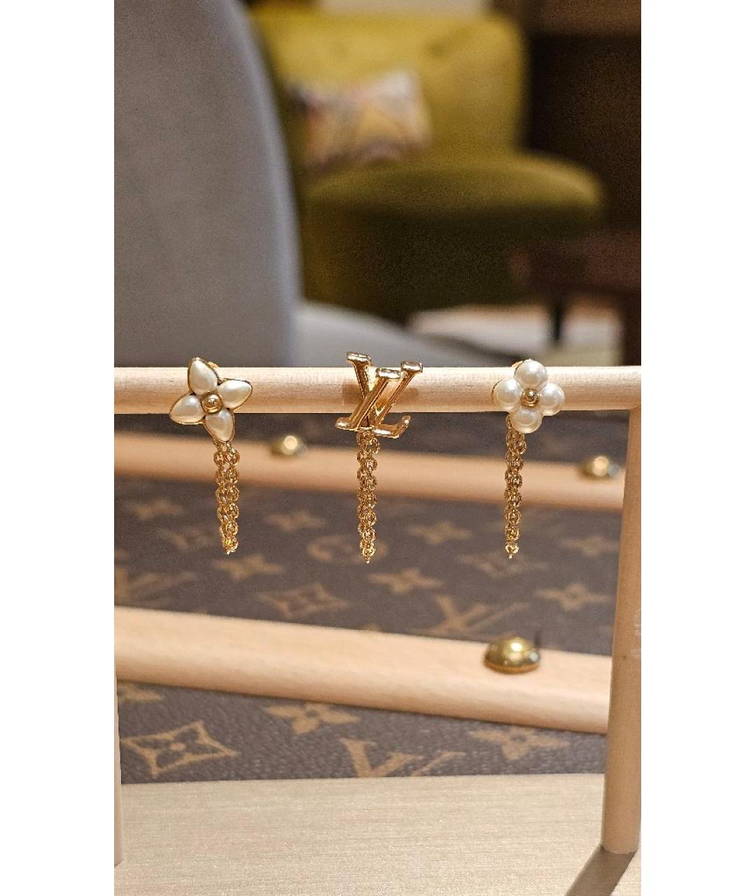 LOUIS VUITTON Золотые латунные серьги, фото 9