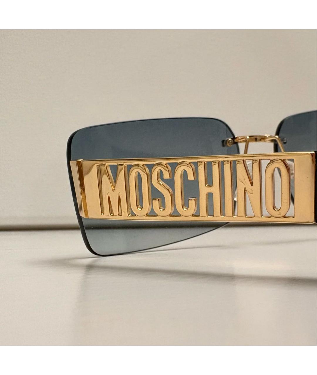 MOSCHINO Голубые металлические солнцезащитные очки, фото 7