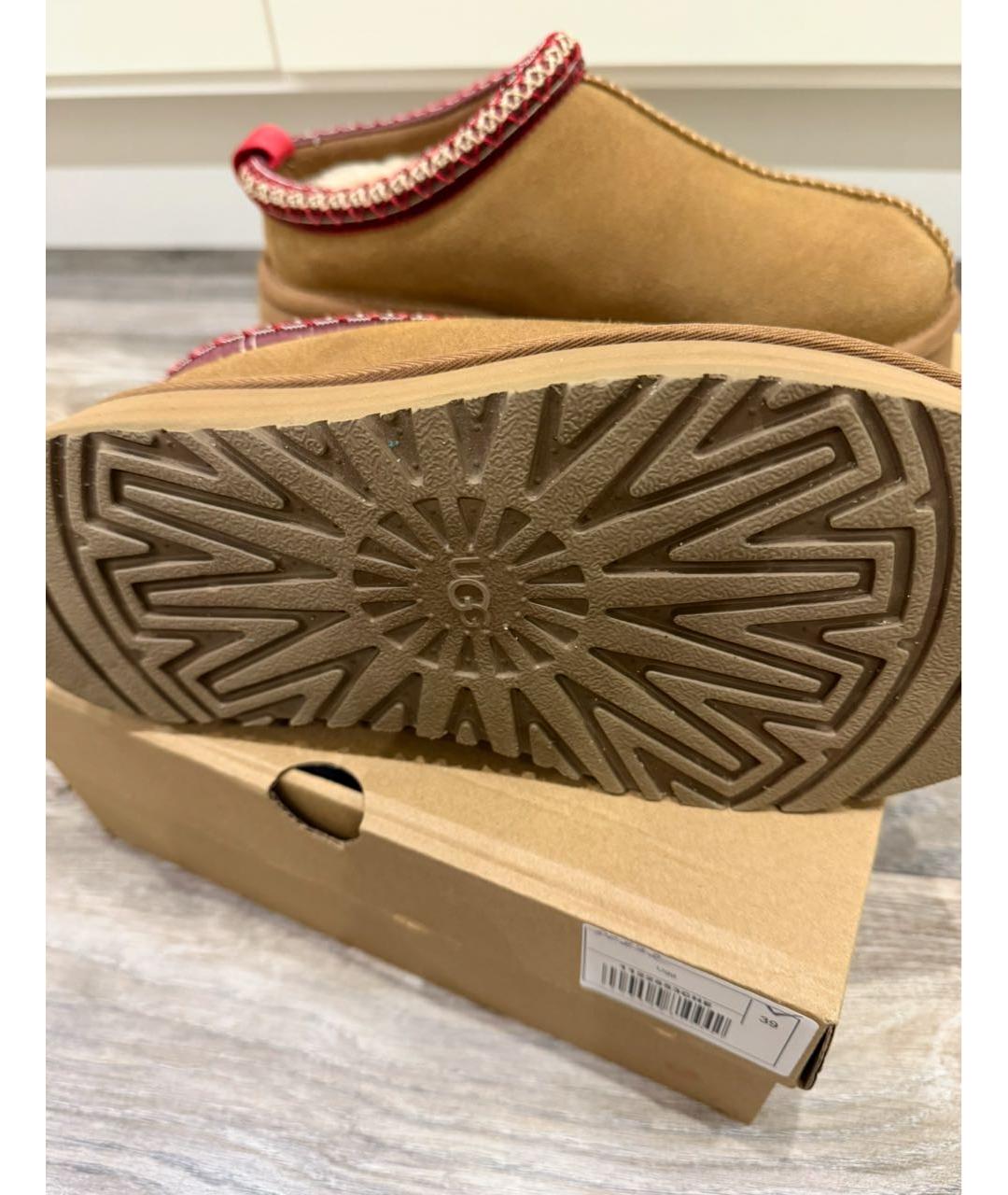 UGG AUSTRALIA Бежевые замшевые сабо, фото 6