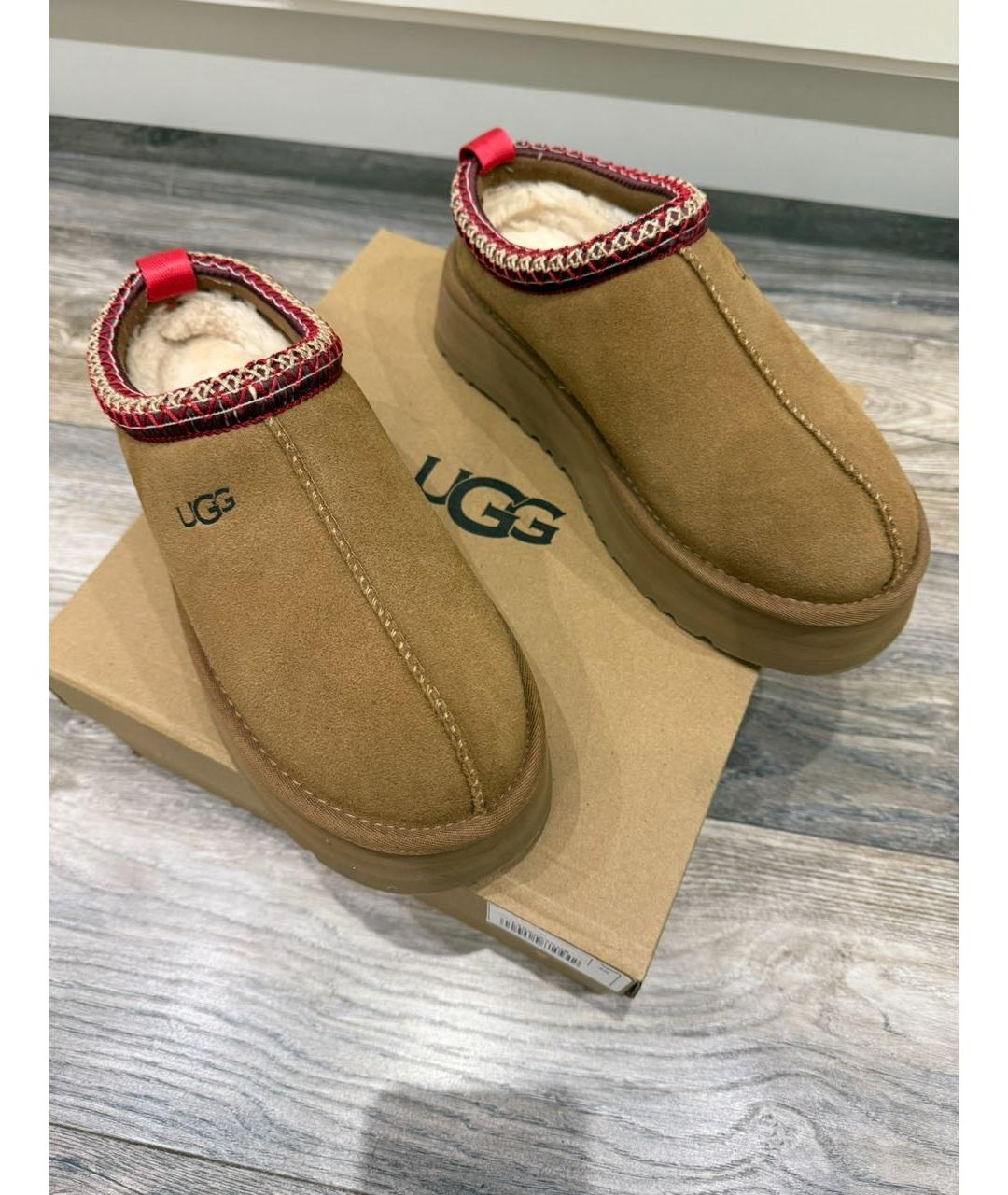 UGG AUSTRALIA Бежевые замшевые сабо, фото 3