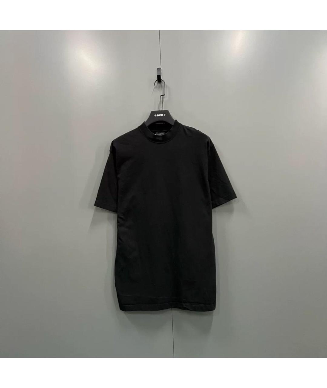 BALENCIAGA Черная хлопковая футболка, фото 3