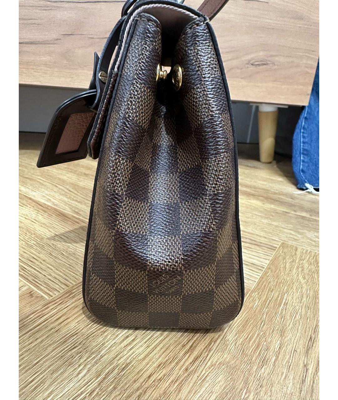 LOUIS VUITTON Коричневая кожаная сумка с короткими ручками, фото 6