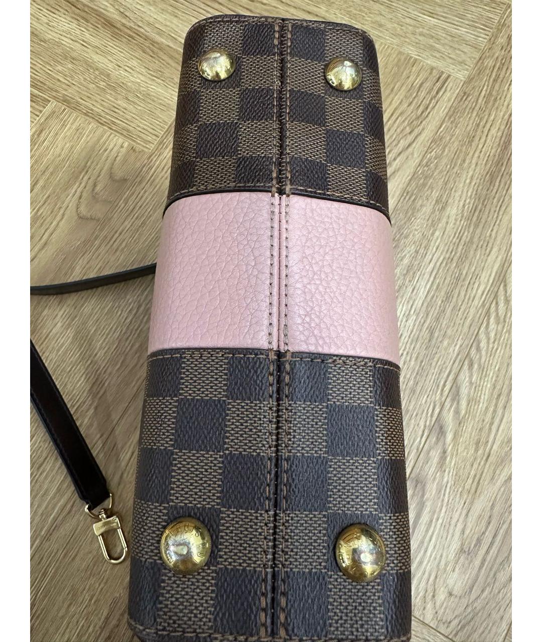 LOUIS VUITTON Коричневая кожаная сумка с короткими ручками, фото 5