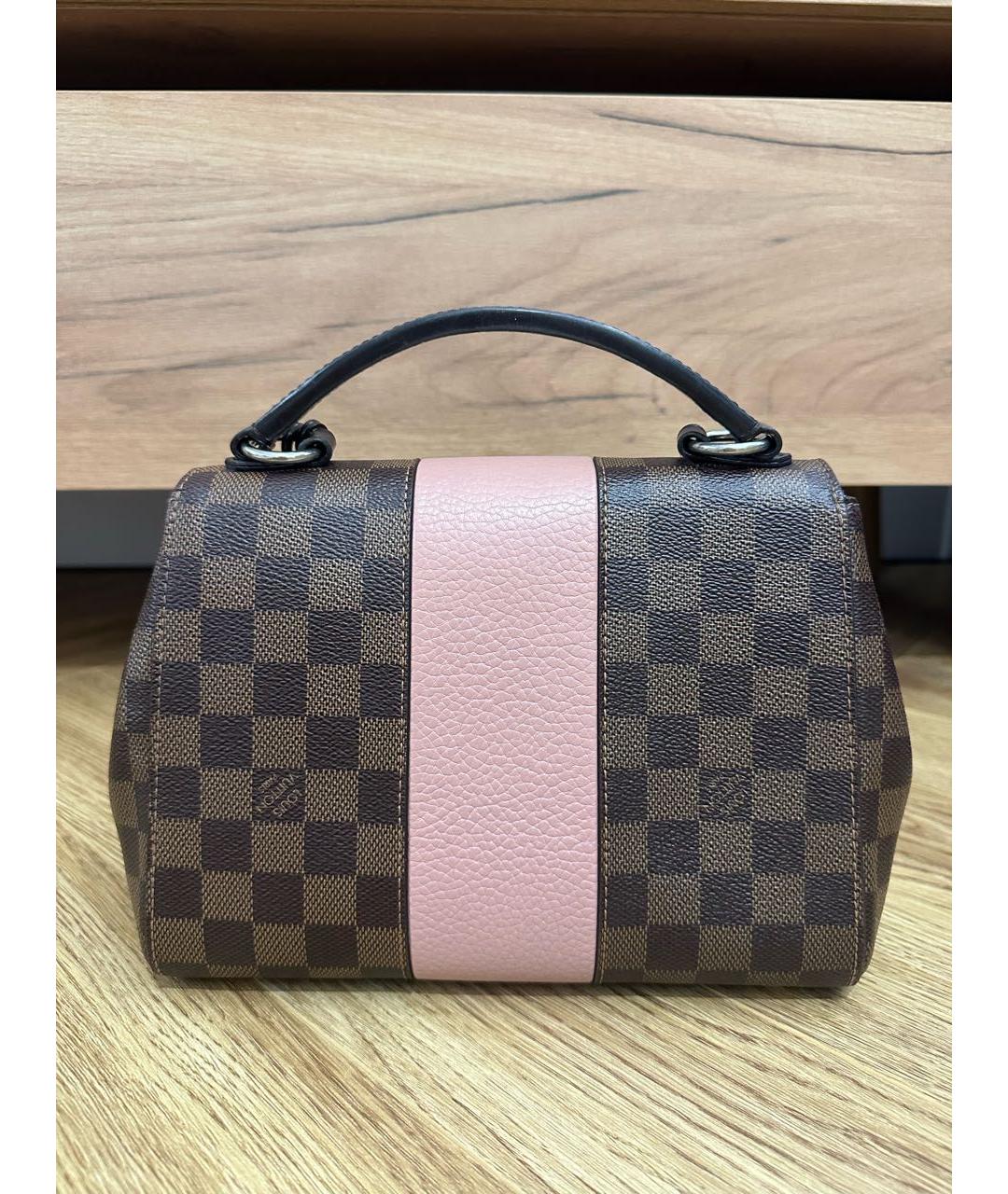 LOUIS VUITTON Коричневая кожаная сумка с короткими ручками, фото 3