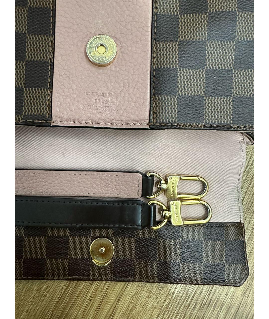 LOUIS VUITTON Коричневая кожаная сумка с короткими ручками, фото 8