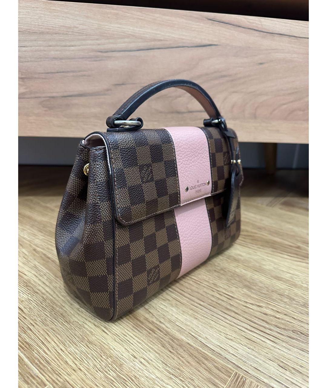 LOUIS VUITTON Коричневая кожаная сумка с короткими ручками, фото 2