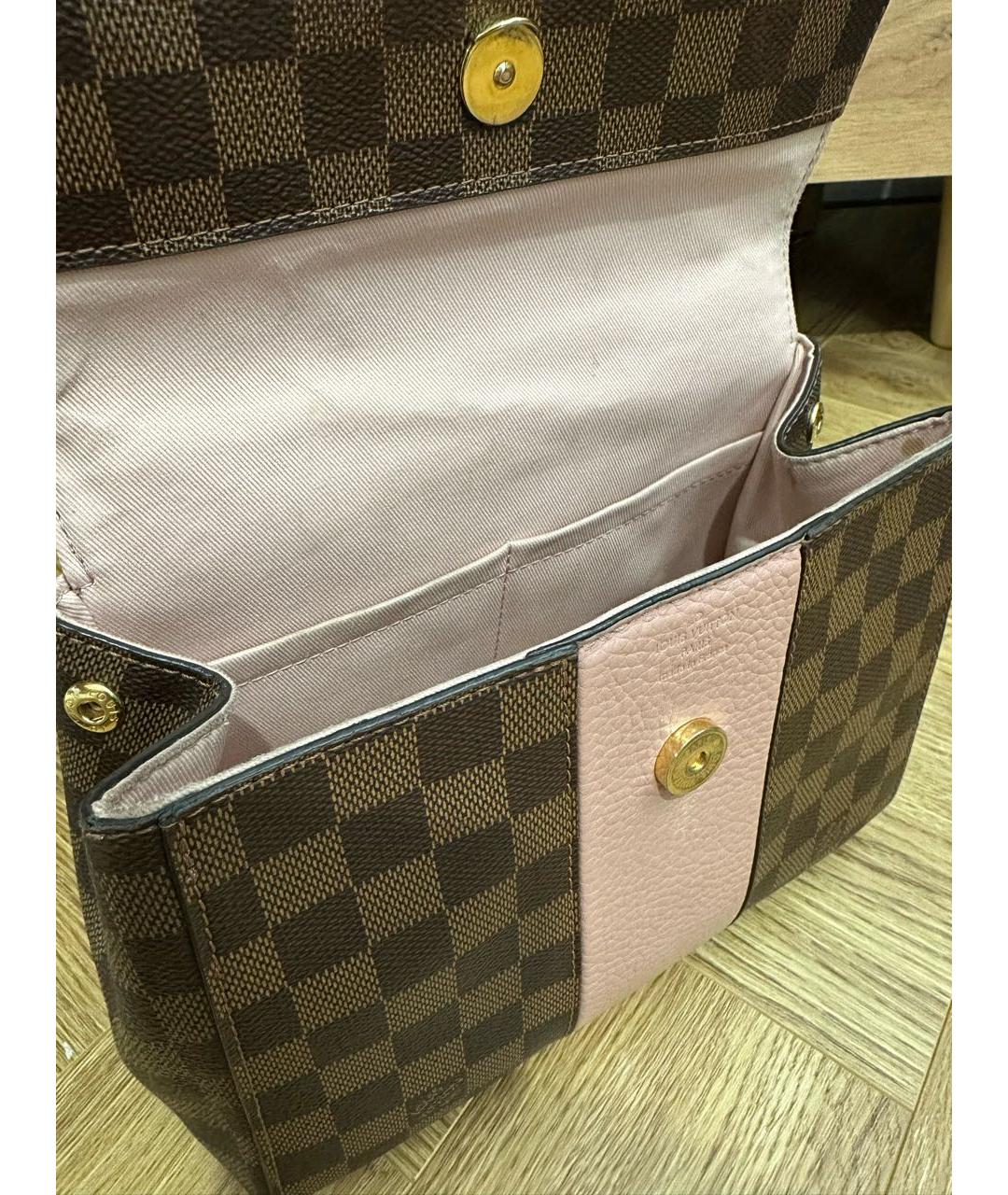 LOUIS VUITTON Коричневая кожаная сумка с короткими ручками, фото 4